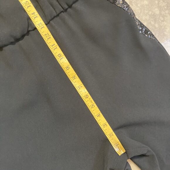 Rachel Zoe Lou Jumpsuit Womens 6 Black Sequin Neck Pockets Halter Neck Open Back - Picture 6 of 16